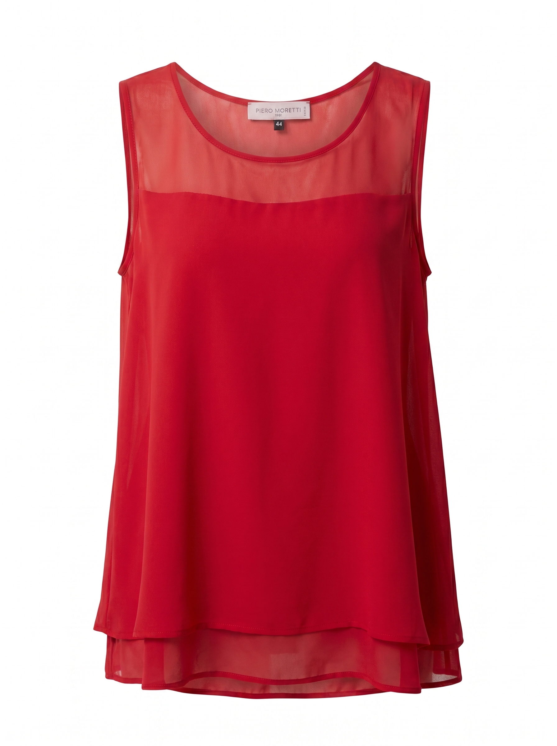 Елегантна червона блуза з прозорими вставками - Зображення 3
